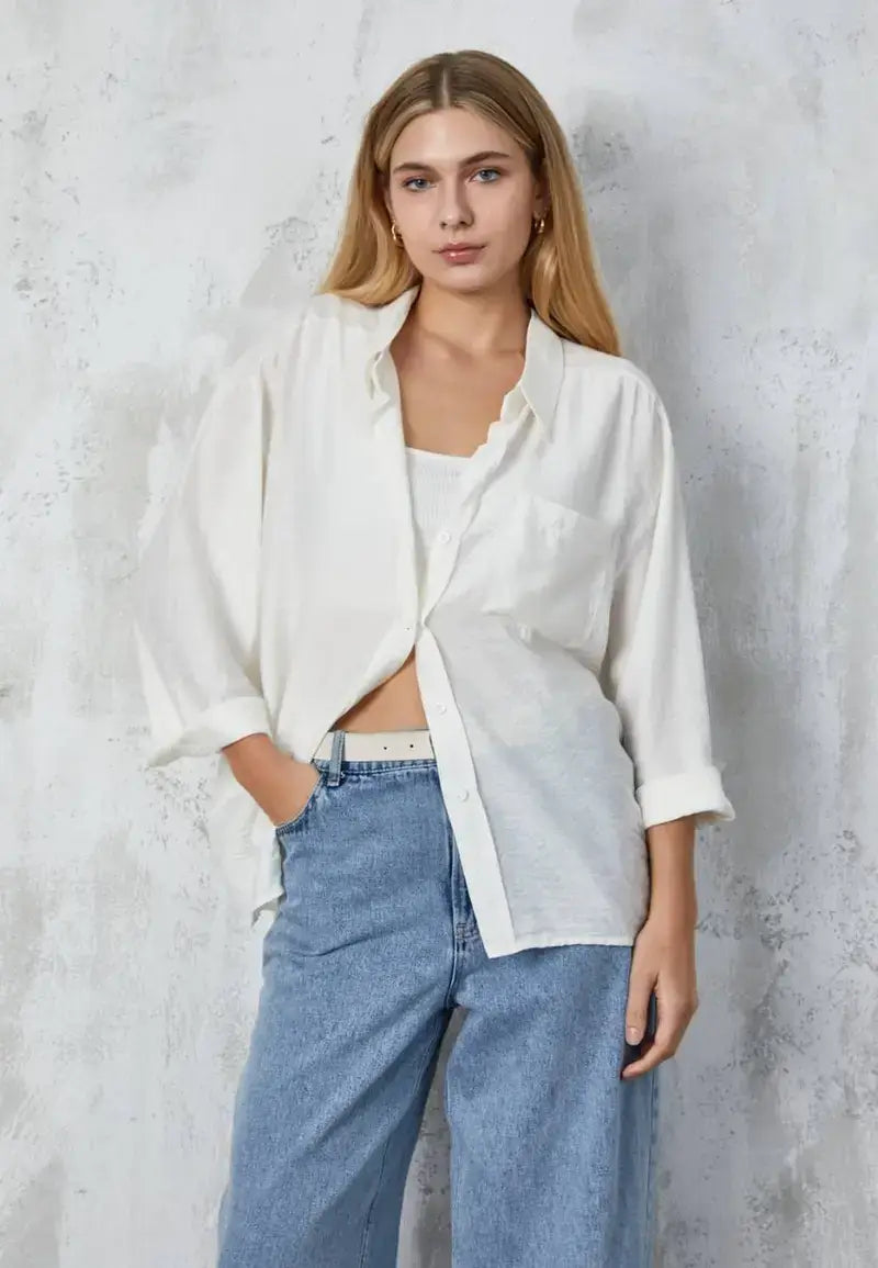 Classic loose white shirt