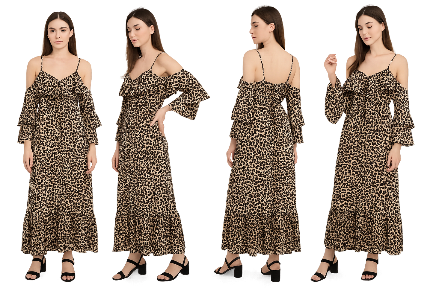 Tiger print chiffon dress