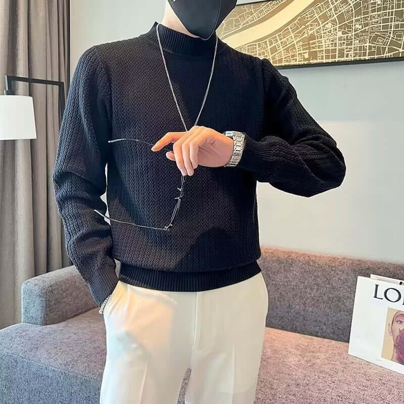 Striped Sweater Men's Fashion Brand Lightly Mature High Sense