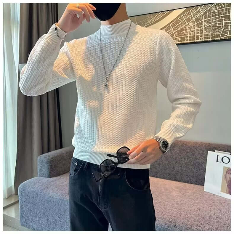 Striped Sweater Men's Fashion Brand Lightly Mature High Sense
