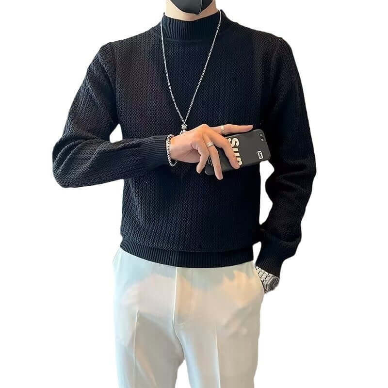 Striped Sweater Men's Fashion Brand Lightly Mature High Sense