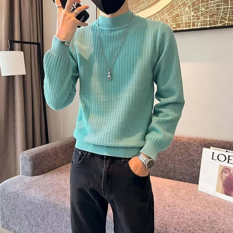 Striped Sweater Men's Fashion Brand Lightly Mature High Sense