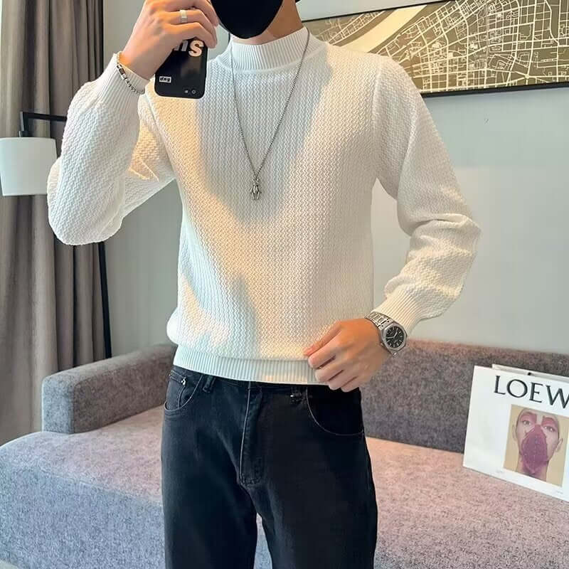 Striped Sweater Men's Fashion Brand Lightly Mature High Sense