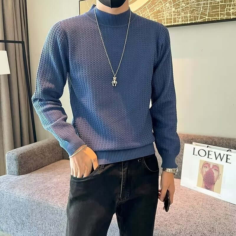 Striped Sweater Men's Fashion Brand Lightly Mature High Sense