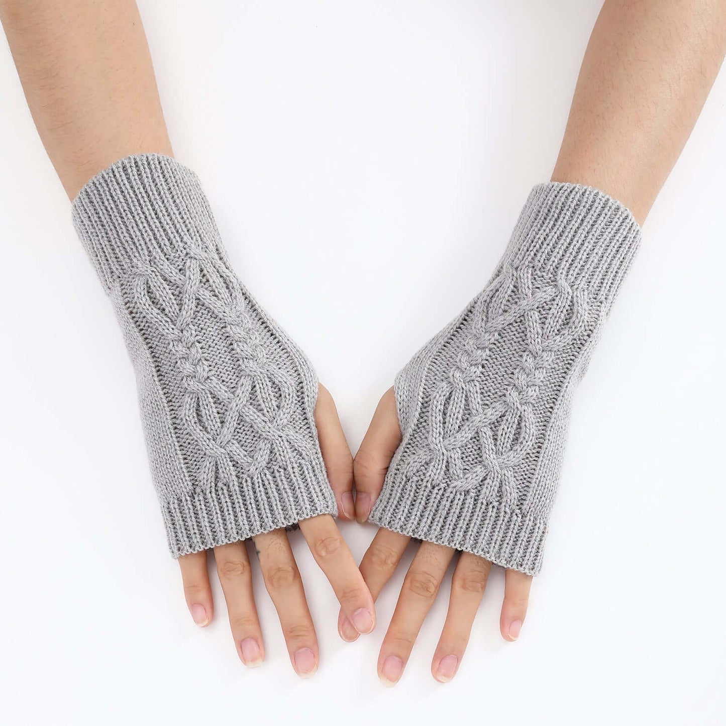 Knitted Half Gloves Female Cute Winter Open Finger Half Finger Student Male And Female Couple Wool