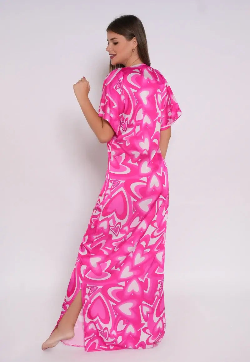 Fuchsia Heartbeat The Maxi Dress of Playful Elegance