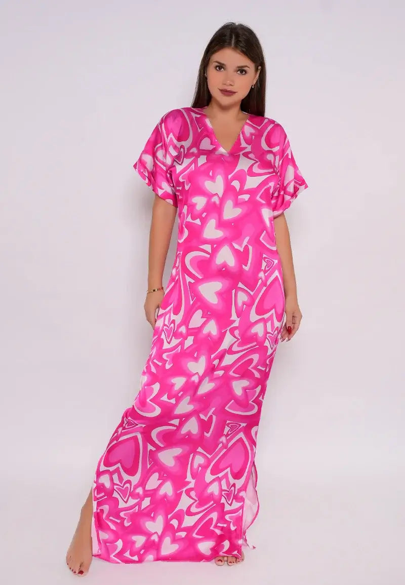 Fuchsia Heartbeat The Maxi Dress of Playful Elegance