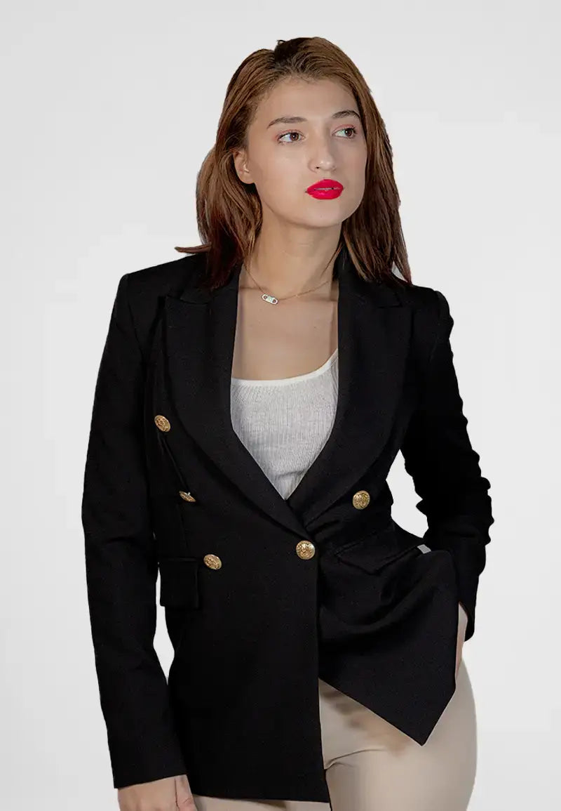 Women's blazer with gold buttons