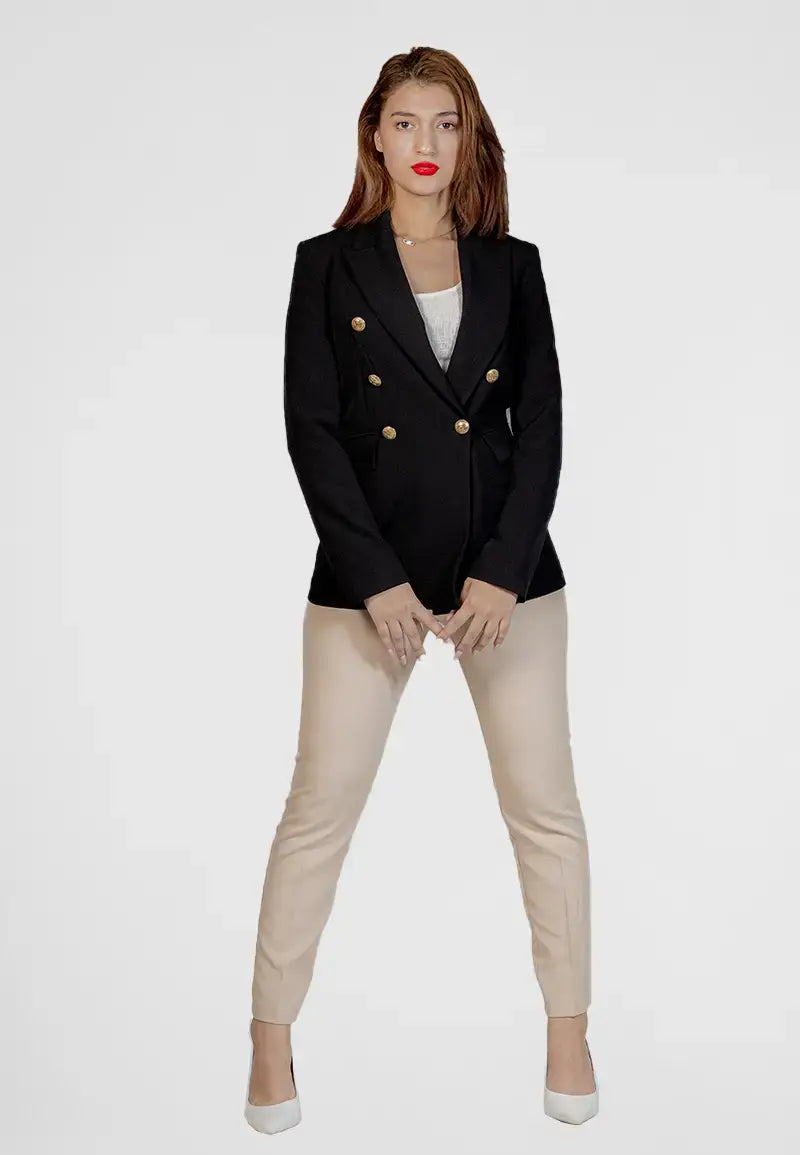 Women's blazer with gold buttons