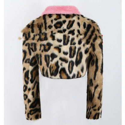 Leopard Print Faux Fur Coat Women's Autumn And Winter