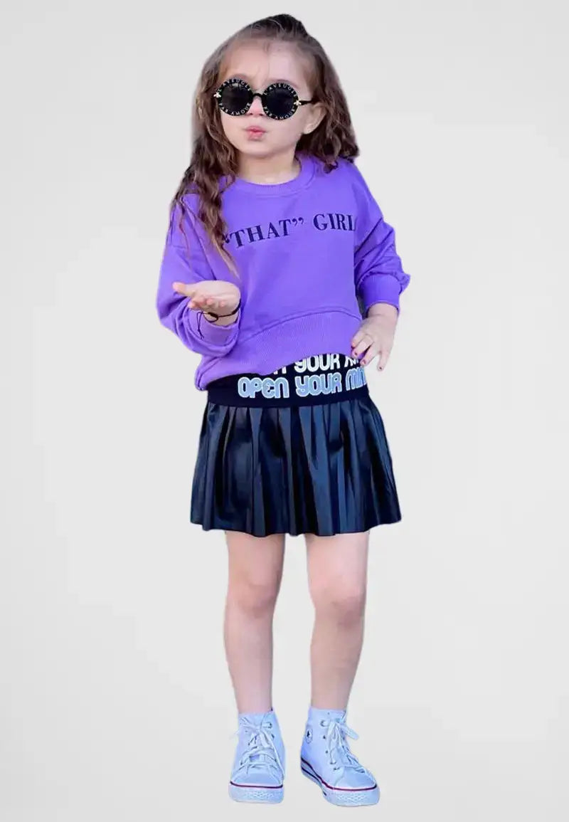 Girls 3 piece set shirt, skirt and blouse