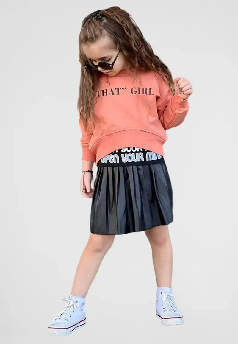 Girls 3 piece set shirt, skirt and blouse