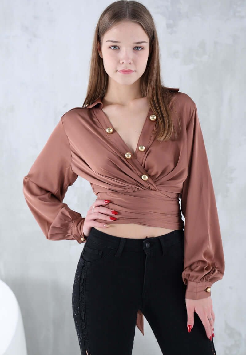 Women's satin shirt