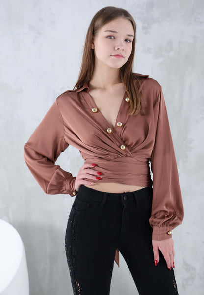 Women's satin shirt