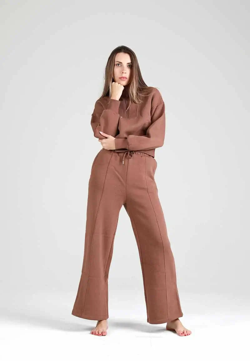 Brown winter women's pajamas