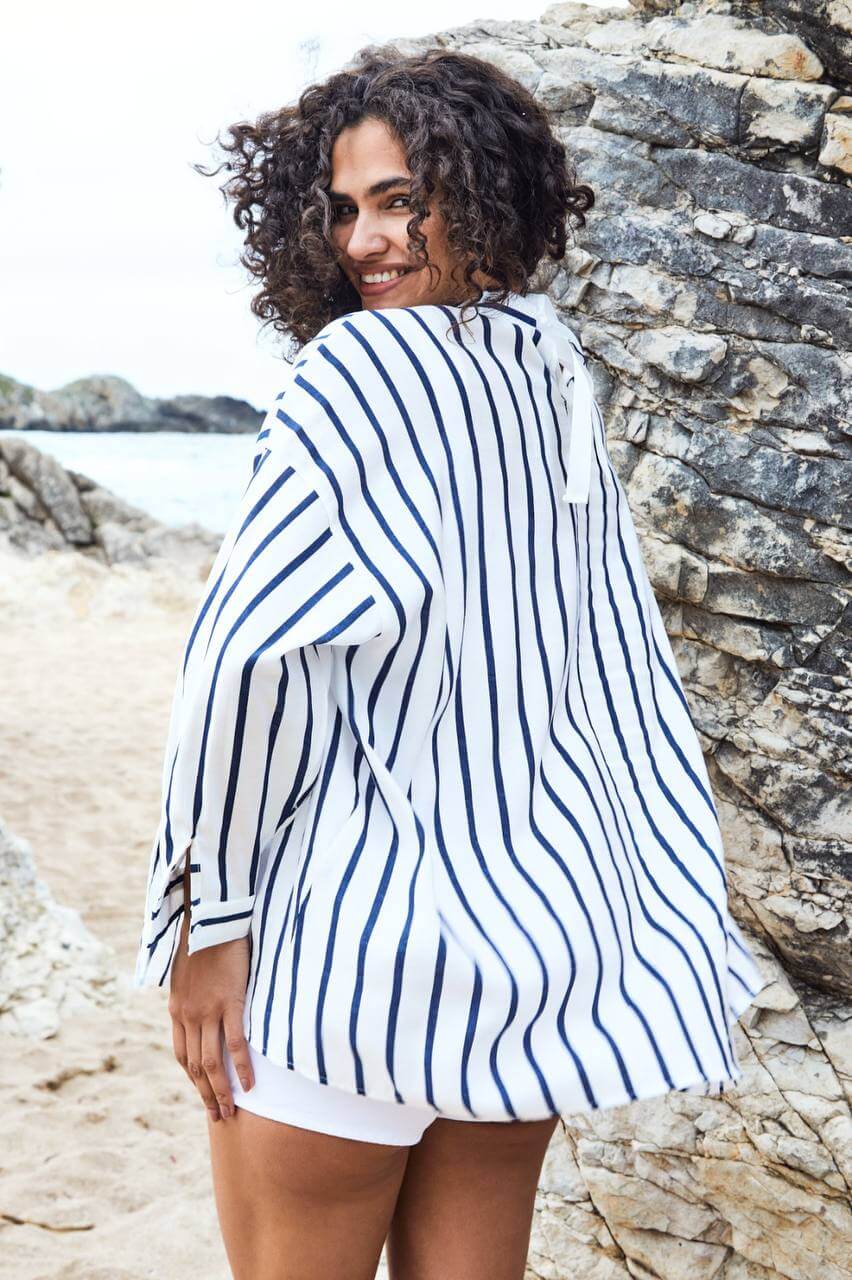 Women's loose striped shirt