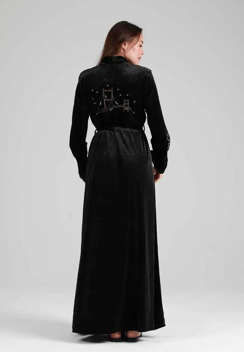 Women's long abaya with zipper