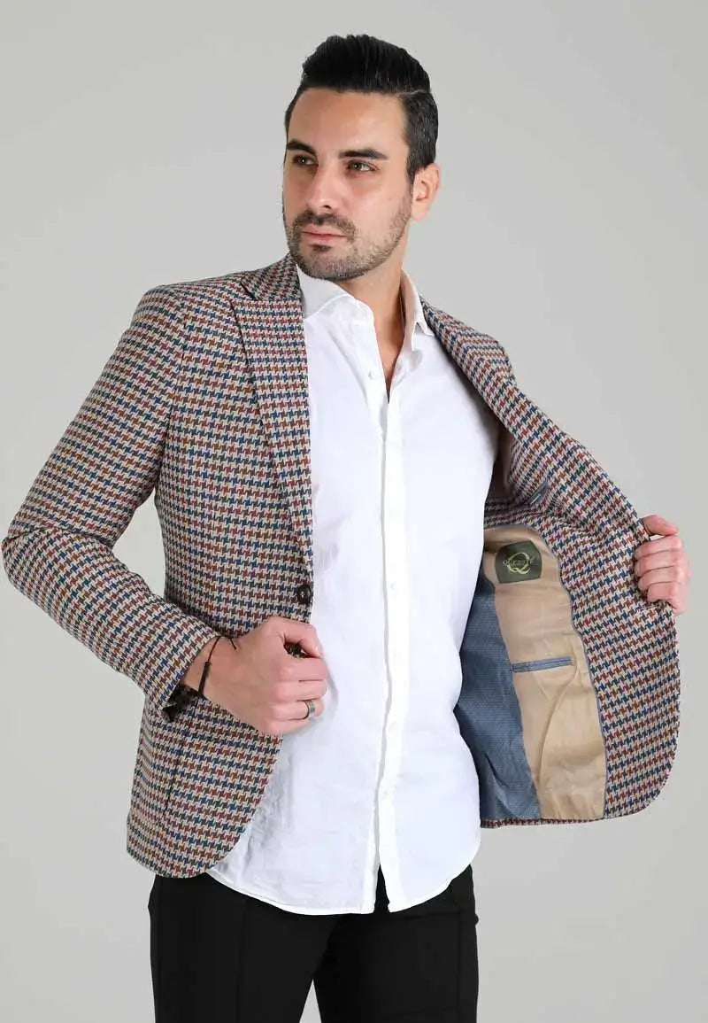 Timeless Houndstooth Elegance Blazer