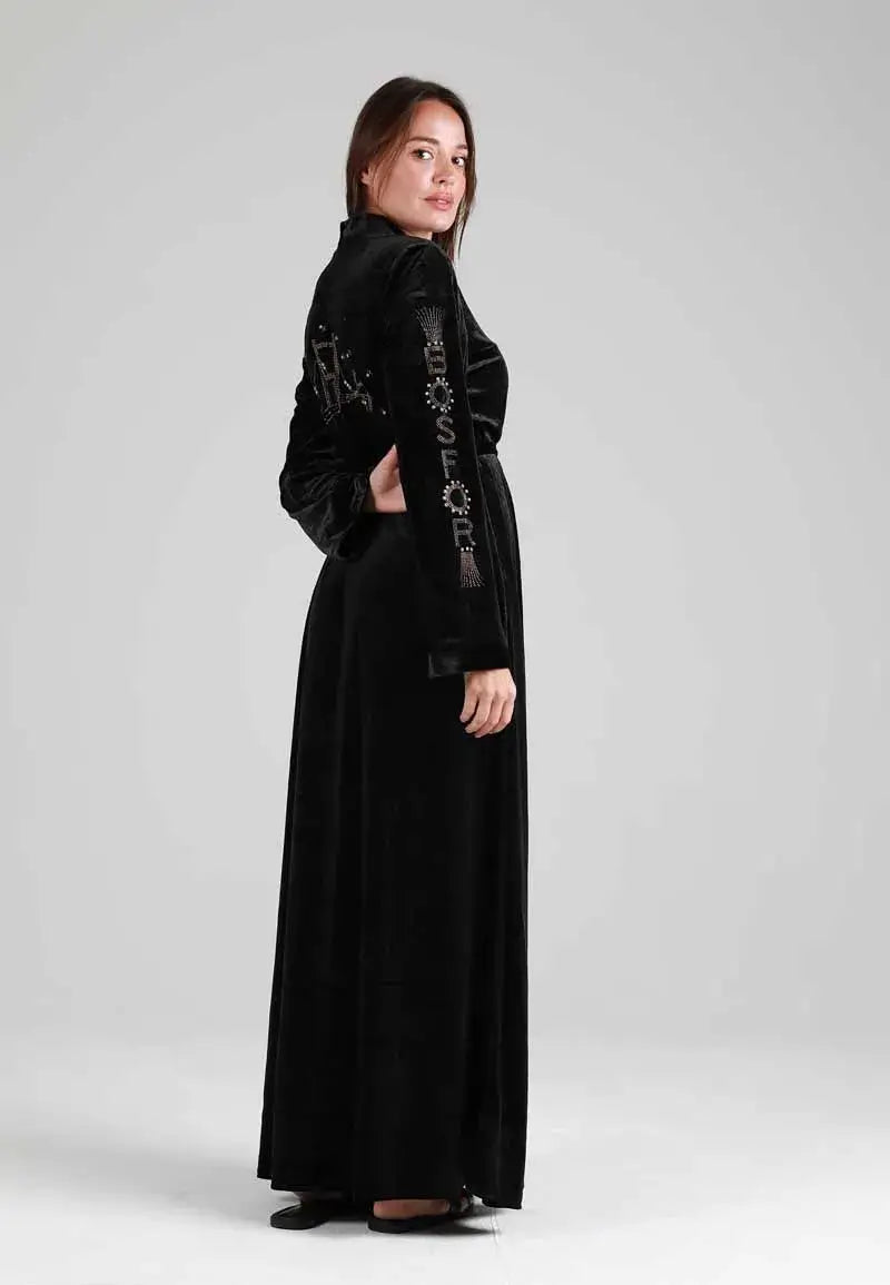Women's long abaya with zipper