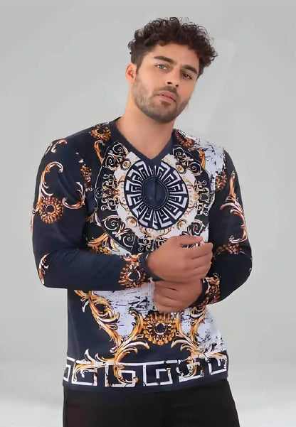 Men's long sleeve embroidered t-shirt