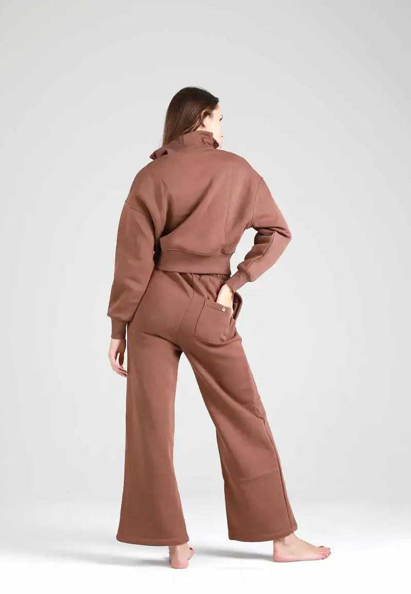 Brown winter women's pajamas