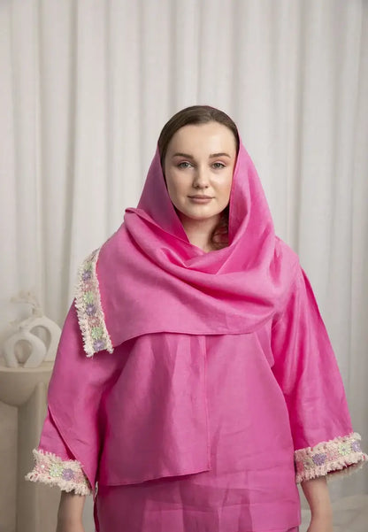 Women's linen set with scarf