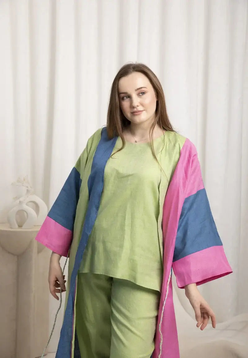 Women's linen set with scarf