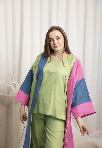 Women's linen set with scarf