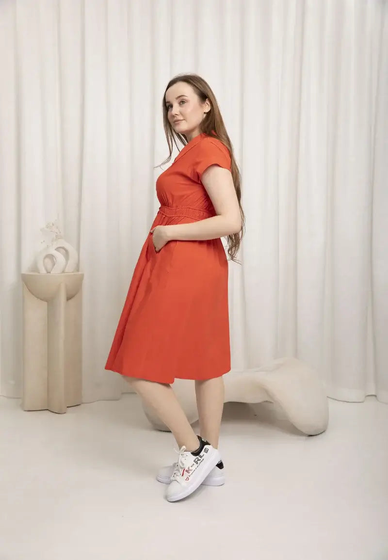 orange long dress