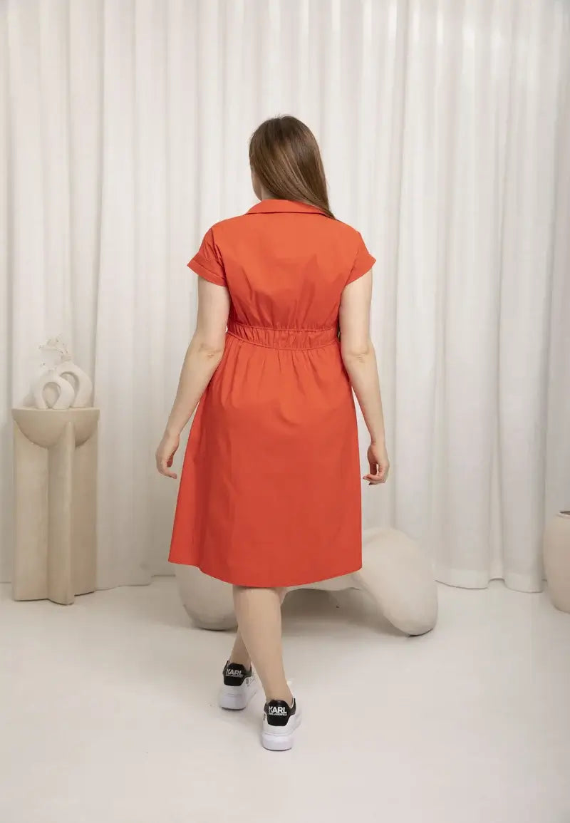 orange long dress