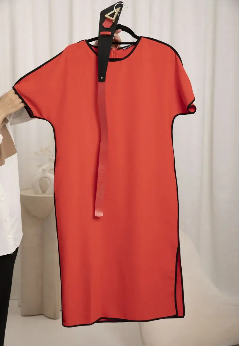 Orange wide dress