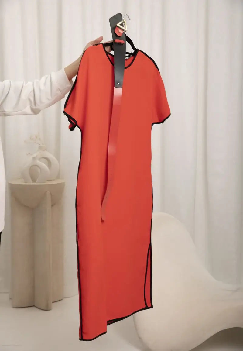 Orange wide dress