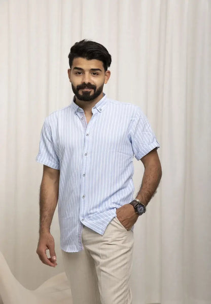 قميص رجالي مخطط كاجوال