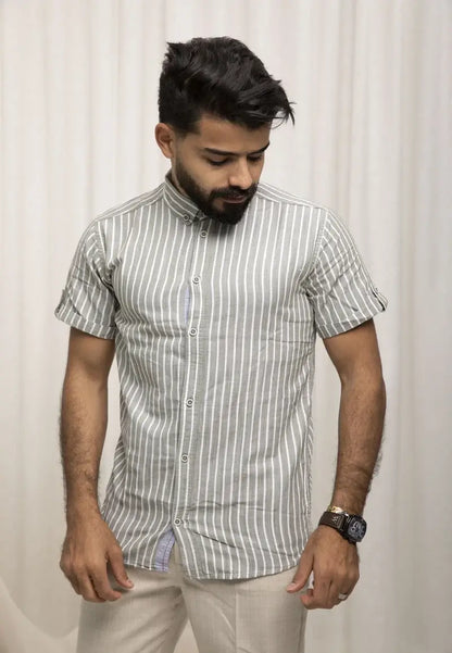 قميص رجالي مخطط كاجوال