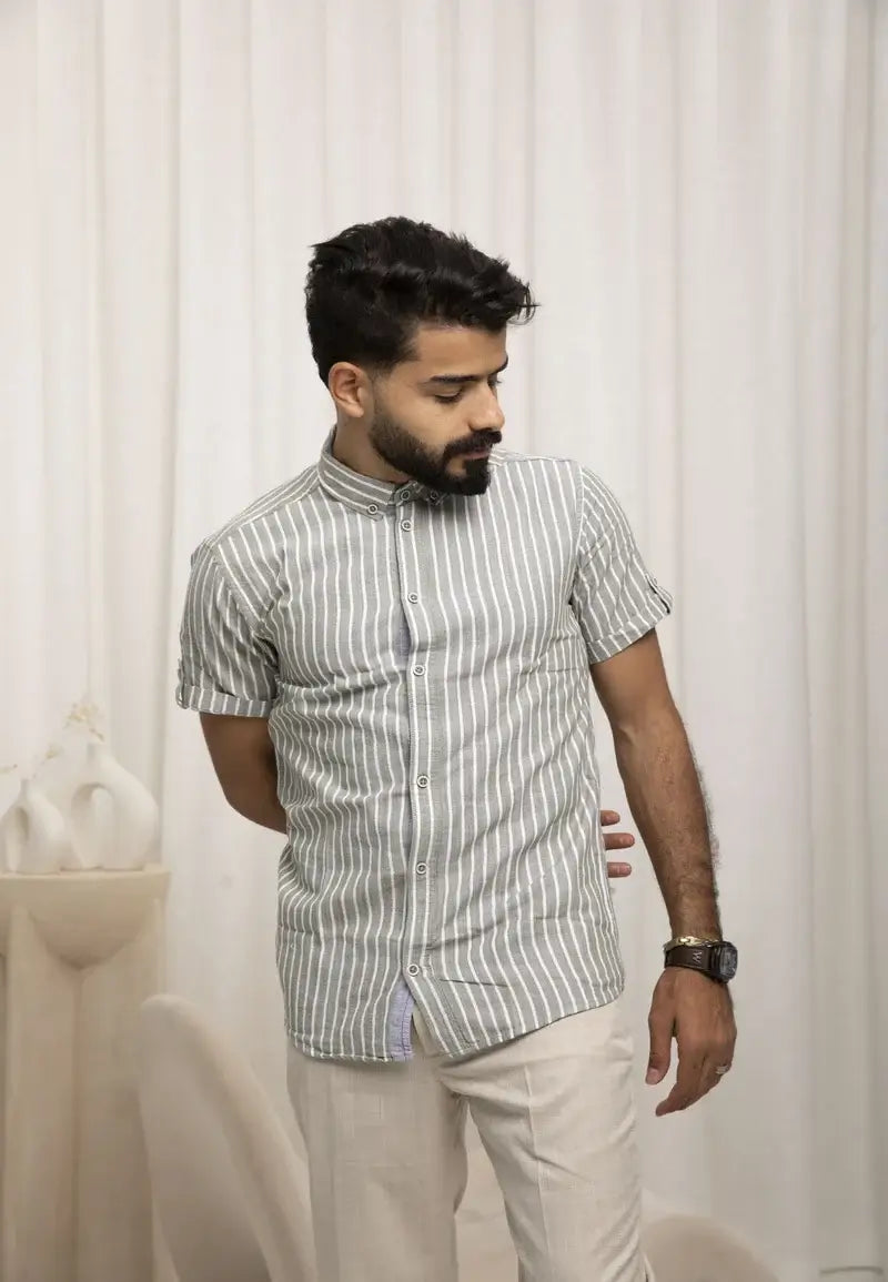 قميص رجالي مخطط كاجوال