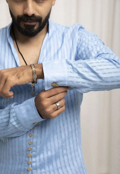 Sleek Nautical Blue Striped Shirt