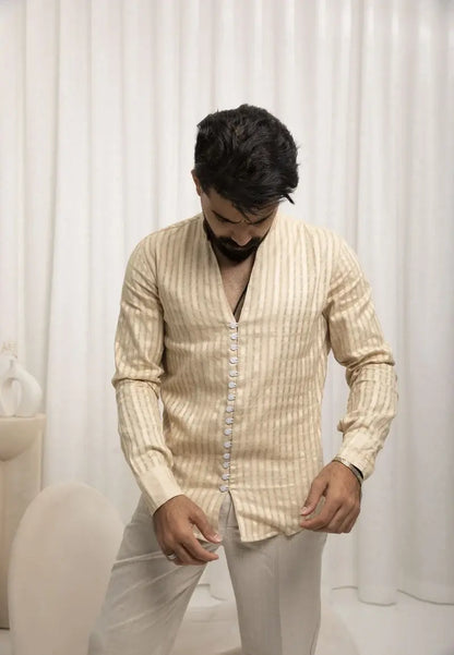 Sleek Nautical Blue Striped Shirt