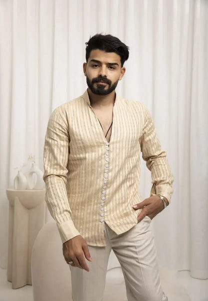 Sleek Nautical Blue Striped Shirt