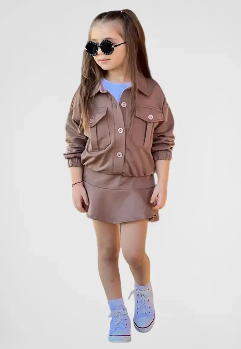 Girls shirt, skirt and blouse set