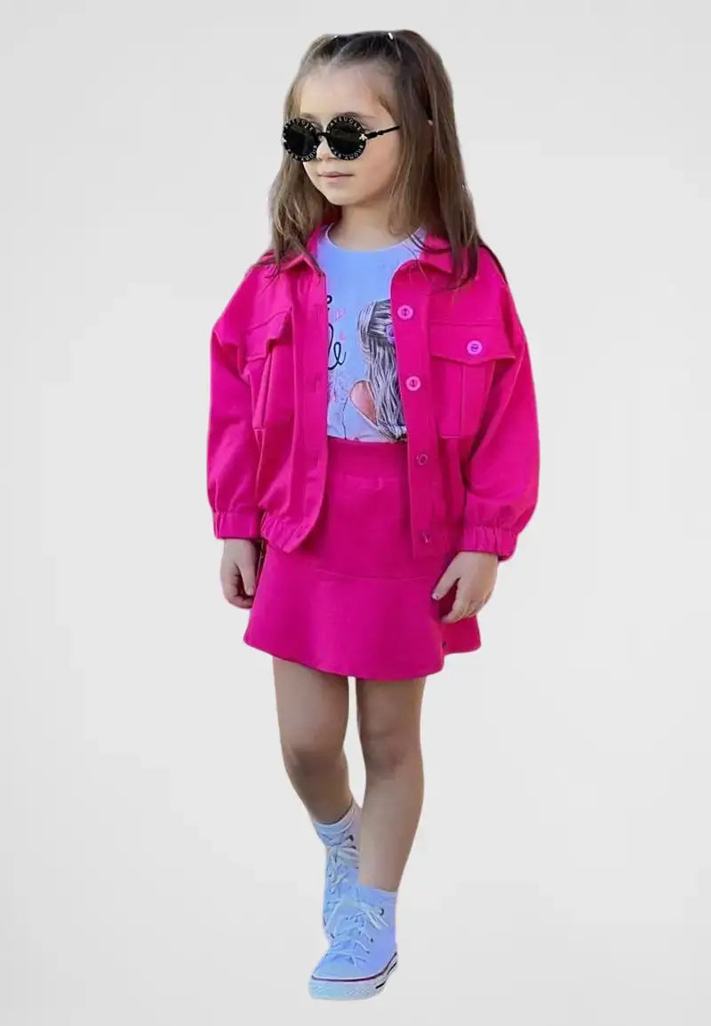 Girls shirt, skirt and blouse set