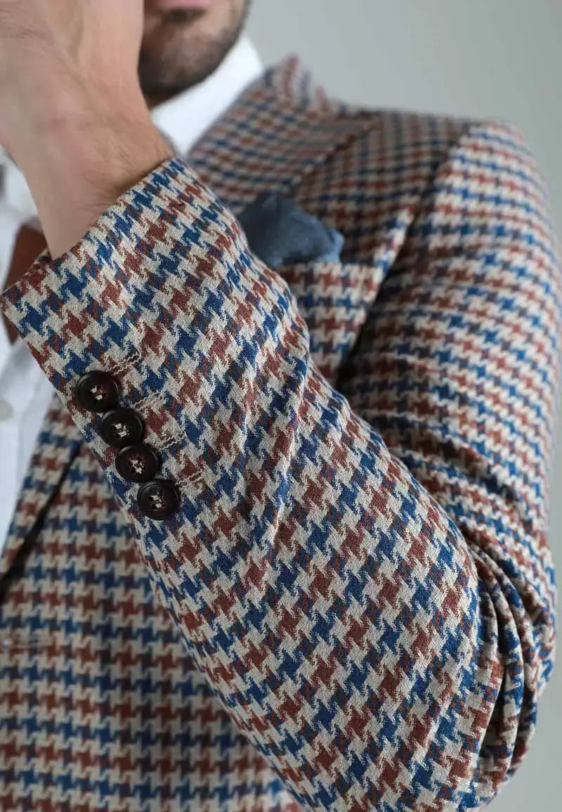 Timeless Houndstooth Elegance Blazer