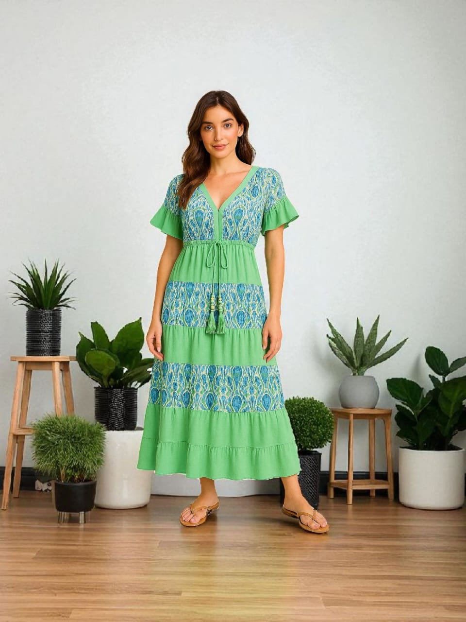 Long dress with wide sleeves