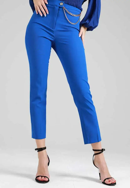 Women's pants with gold chain