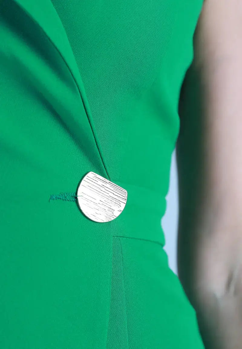 Elegant Emerald Sleeveless Mini Dress