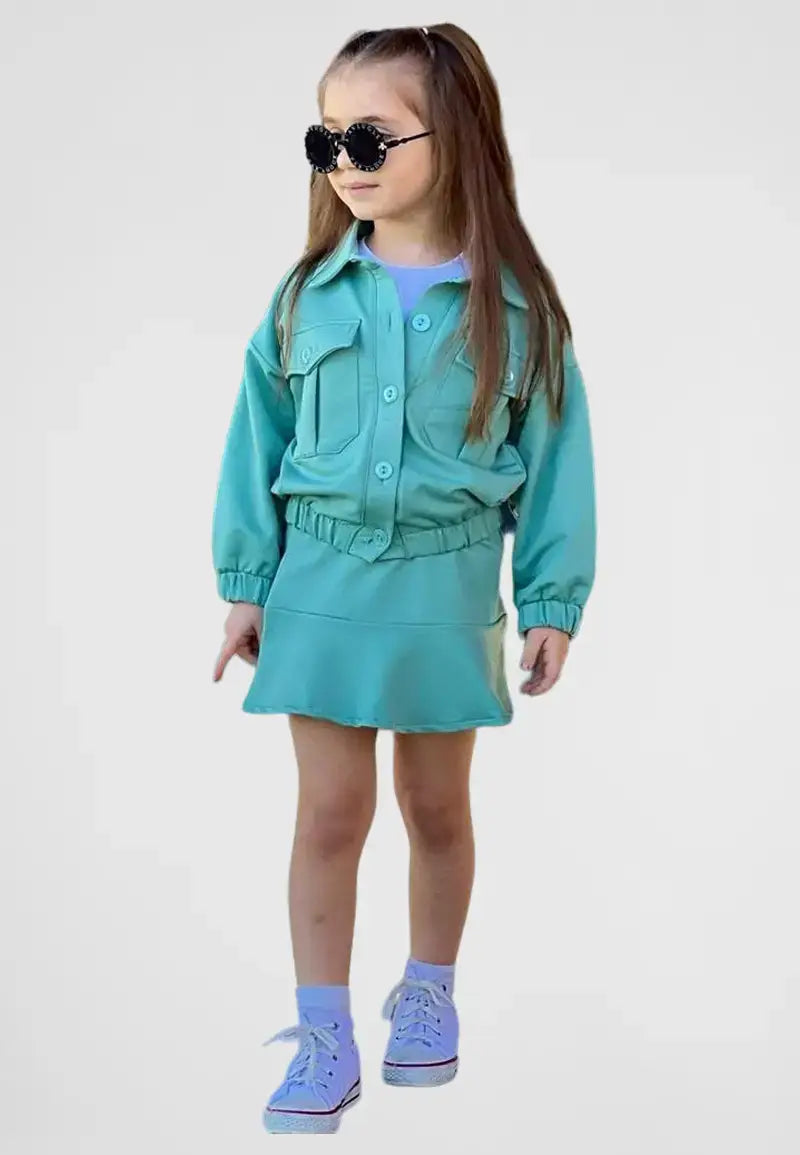 Girls shirt, skirt and blouse set