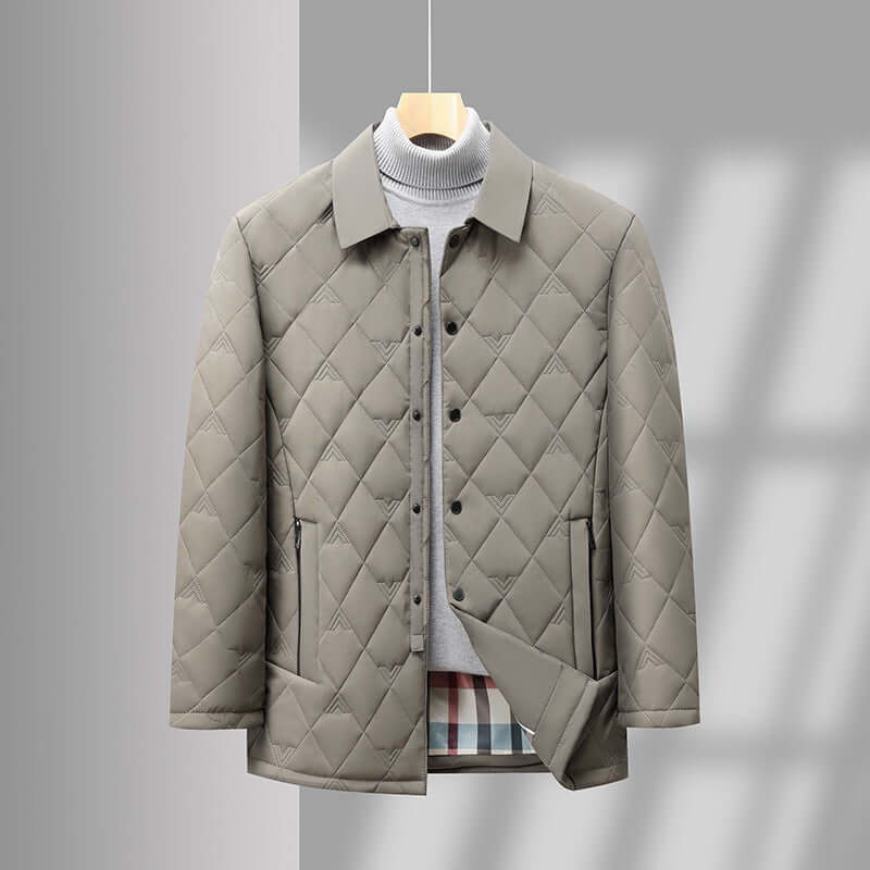 Men's Middle-aged Cotton Padded Thickened Workwear Dad Wear Business Lapel Short
