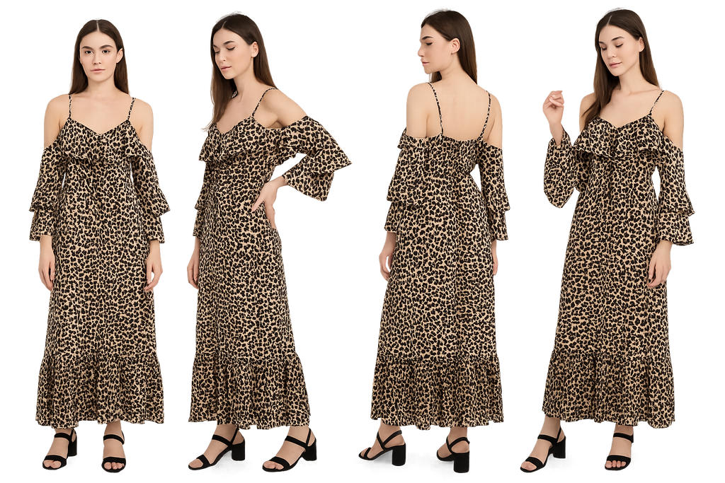 Tiger print chiffon dress
