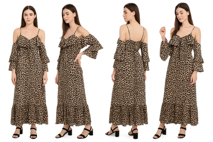 Tiger print chiffon dress