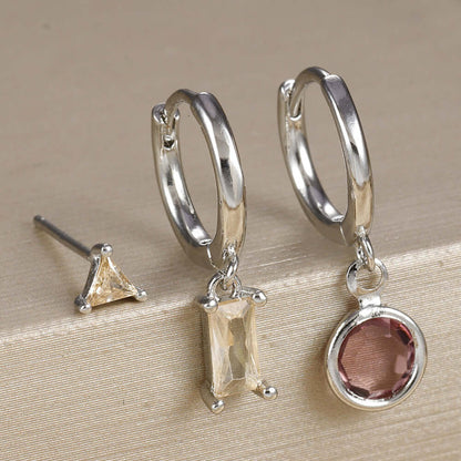 Fashion Micro Inlay Round Zircon Earrings Simple