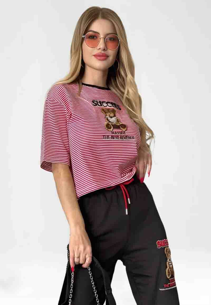 Women's Cotton Pajamas with Cute Chest Print